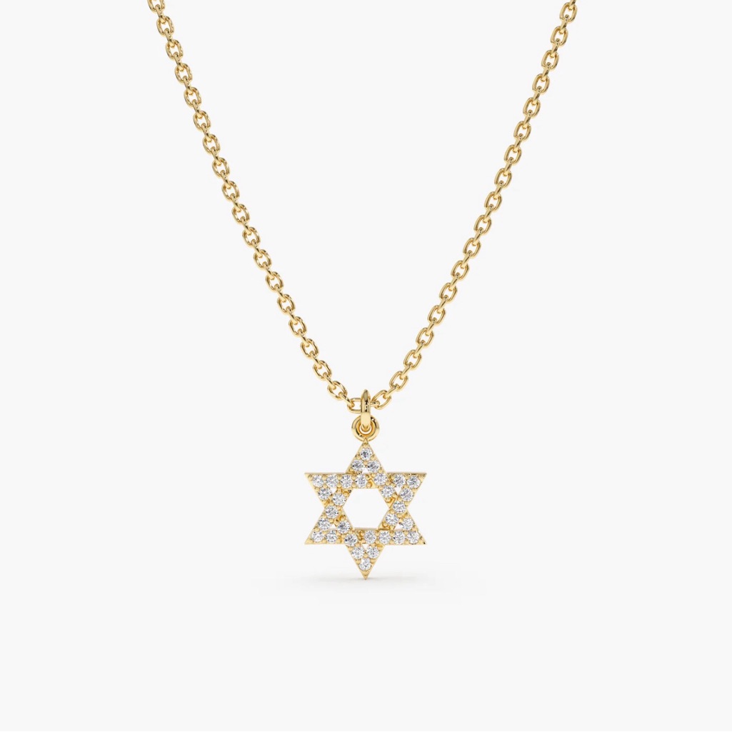 Star Of David Gold Plated Necklace- New With Tags 175$